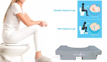 Squat-n Go toiletkrukje Inklapbaar Grijs  - juiste houding op toilet