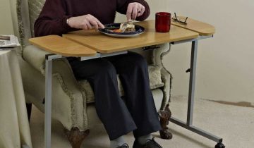 Kantelbare Bedtafel - Stoeltafel Met Wielen - Overbed Tafel In Hoogte Verstelbaar En Met Kantelblad