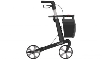 Rollator Server Lichtgewicht Rehasense Small, champagne met softwielen en incl. stokhouder