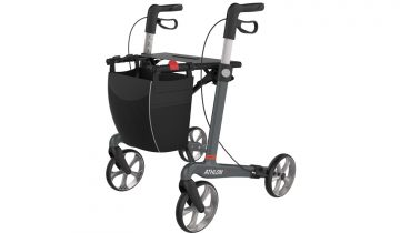 Rollator Athlon Carbon Super Lichtgewicht Small, zwart met softwielen en incl. stokhouder