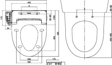 Blooming R770 bidet toiletbril met föhn en verwarmde zitting