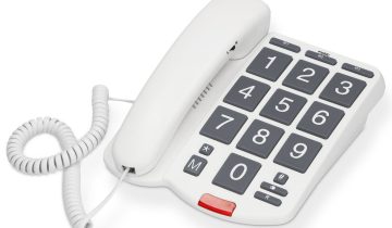 Fysic FX575 - Vaste telefoon met grote toetsen, wit/grijs