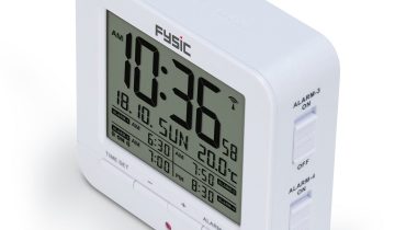 Fysic FKW-8 DCF Wekker met thermometer - Wekker met dag, datum en temperatuur aanduiding - compact