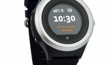 LifeWatcher Analoog Zwart Alarmeringshorloge / Alarmerings horloge - Senioren Alarm met Alarmknop / Noodknop - Personenalarmering Paniekknop Ouderen - Met GPS Tracker en WiFi - Alarm met Belfunctie