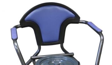 Toiletstoel - blauw verstelbaar. Inclusief toiletemmer