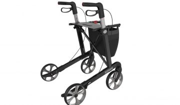 Rollator Server Lichtgewicht Rehasense Small, champagne met softwielen en incl. stokhouder