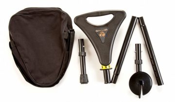 Opvouwbare wandelstok met zitje - zwart