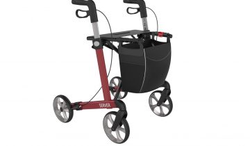 Rollator Server Lichtgewicht Rehasense Small, champagne met softwielen en incl. stokhouder