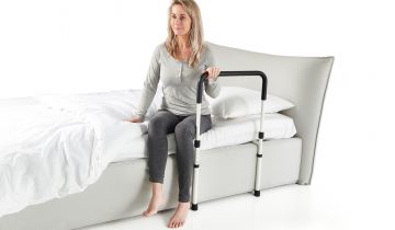 VITILITY steady - Bedsteun - Bedhulpmiddel - Verstelbaar -RVS - Wit/Zwart