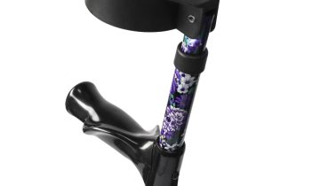 MultiMotion elleboogkrukken met print - Bloemen paars