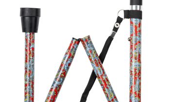 MultiMotion wandelstok opvouwbaar - Rood Paisley