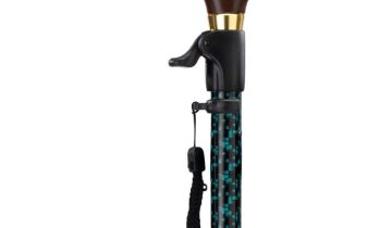 MultiMotion wandelstok met drukknop bediening - Zwart/ groene print