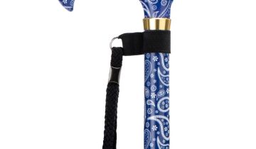 MultiMotion wandelstok met volledige print- Blauw paisley
