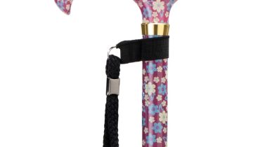 MultiMotion wandelstok met volledige print- Bloemen rood