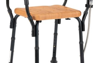 MultiMotion douchekruk met armsteunen - Lichte houtprint