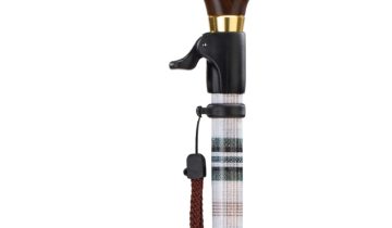 MultiMotion wandelstok met drukknop bediening - Beige geruit