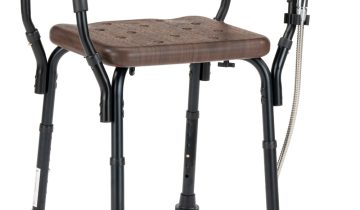 MultiMotion douchekruk met armsteunen - Donkere houtprint