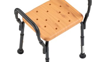 MultiMotion douchekruk met armsteunen - Lichte houtprint