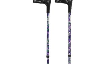 MultiMotion elleboogkrukken met print - Bloemen paars