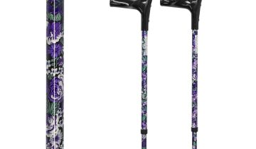 MultiMotion elleboogkrukken met print - Bloemen paars